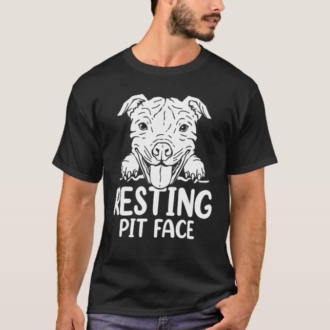 Camiseta Resting Pit Face - Pitbull Lover (Anverso)