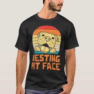 Camiseta Resting Pit Face Retro Pitbull Pitty Dog Lover
