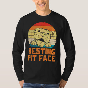 Camiseta Resting Pit Face Retro Pitbull Pitty Dog Lover