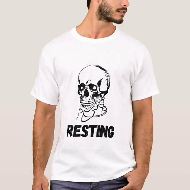 Camiseta Resting Skull Funny Gothic Skeleton (Anverso)