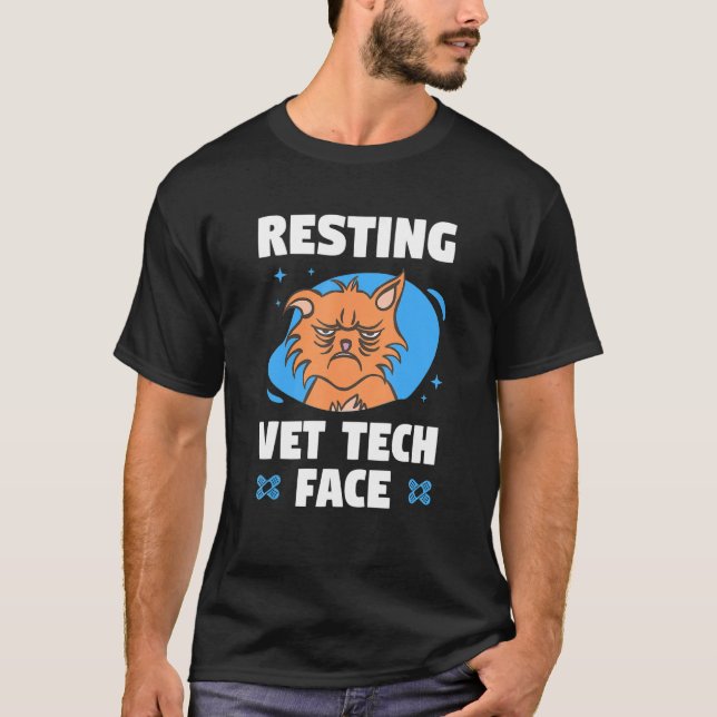 Camiseta Resting Vet Tech Face Veterinario Veterinario (Anverso)