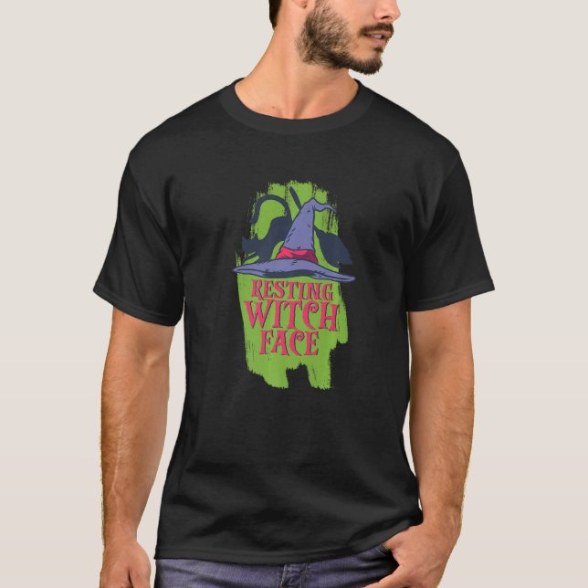 Camiseta Resting Witch Face Broomstick Hallow Women Hallow (Anverso)