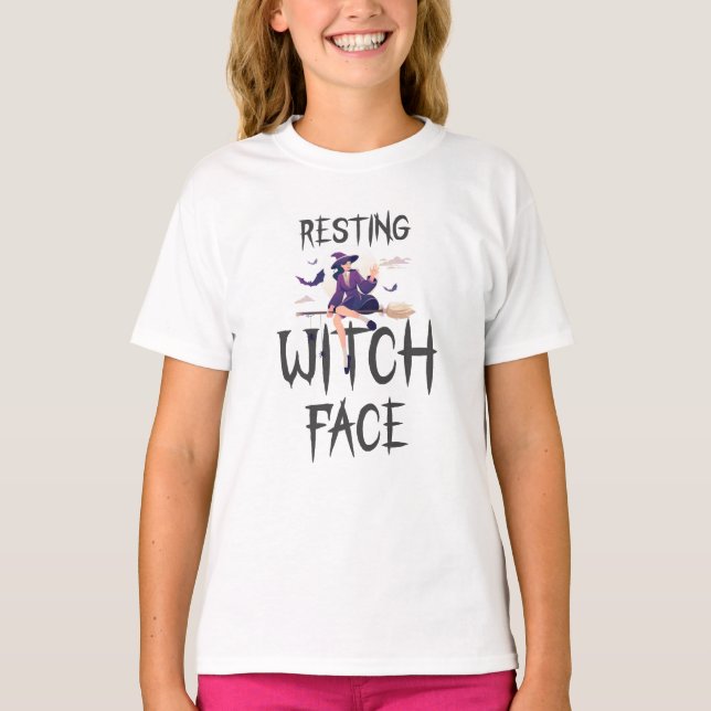 Camiseta Resting Witch Face - Funny Halloween Witch Design (Anverso)