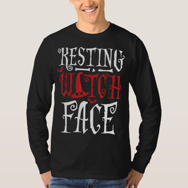 Camiseta Resting Witch Face Funny Lazy Easy Halloween Costu (Anverso)