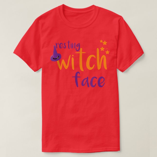 Camiseta Resting Witch Face Halloween  (Diseño del anverso)