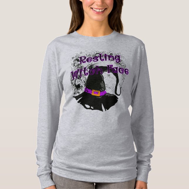 Camiseta Resting Witch Face - Halloween Spider Web (Anverso)