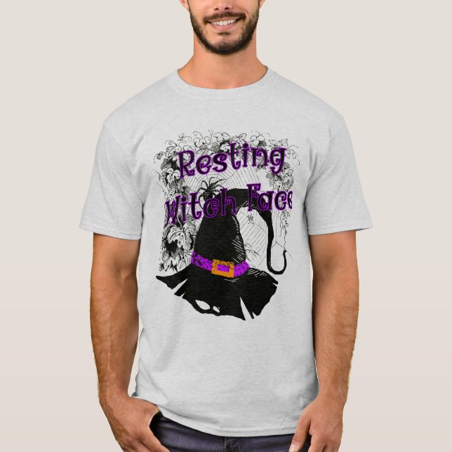 Camiseta Resting Witch Face - Halloween Spider Web (Anverso)