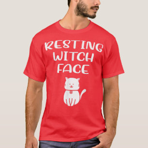 Camiseta Resting Witch Face Pentacle Cat Wiccan Pagan Cheek