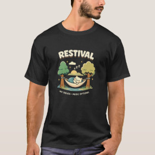 Camiseta Restival Gato Hamaca Durmiendo Divertido Irónico