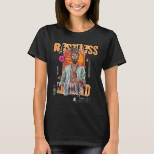 Camiseta Restless Nomad – Sticker de Samurái Urbano