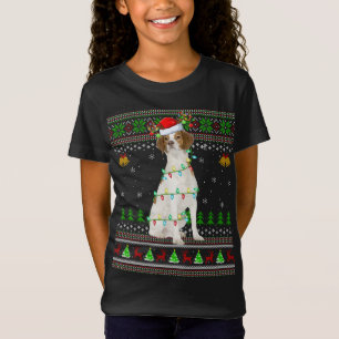 Camiseta Resto de Navidad Santa Hat Bretaña Perro español f