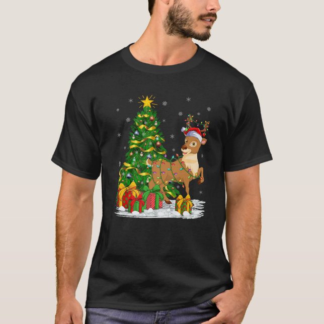 Camiseta Resto del amor de renos coincide con Navidad ilumi (Anverso)
