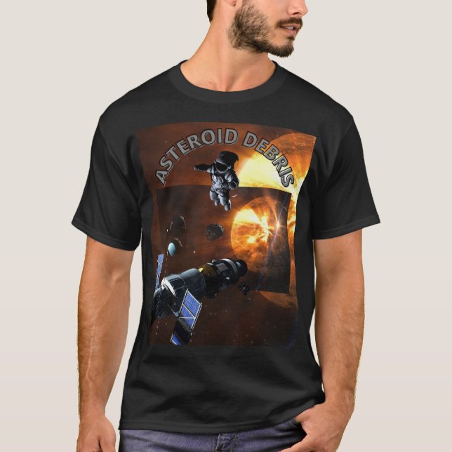 Camiseta Restos de viajero espacial y asteroides (Anverso)