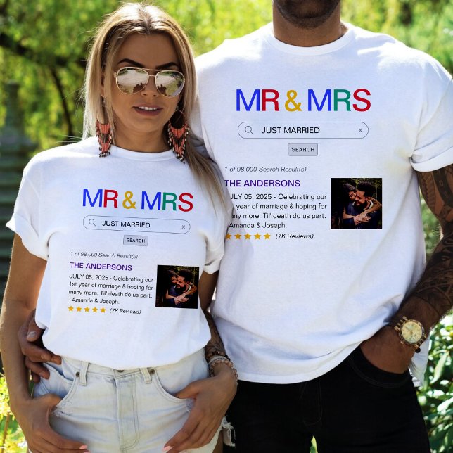 Camiseta Resultado de búsqueda en sitios web Sr. y Sra. Aca (Website Search Result Mr & Mrs Just Married T-Shirt
)