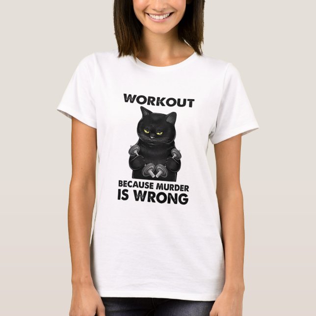 Camiseta Resultado porque el asesinato es un mal gato negro (Anverso)