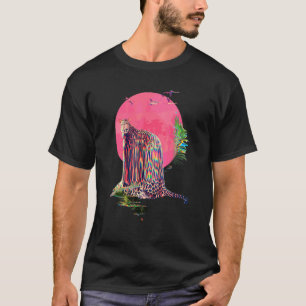 Camiseta Resumen animal Leopardo Jaguar Glitch Vaporwave