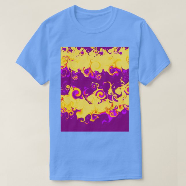 Camiseta Resumen Art. 6 Peligroso Amarillo brillante y púrp (Diseño del anverso)