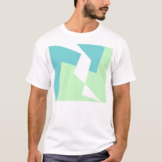 Camiseta Resumen Art Turquesa Azul Verde (Anverso)
