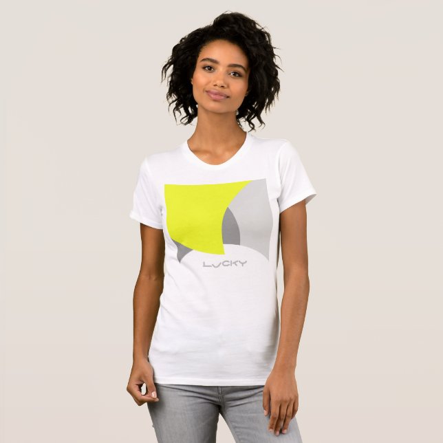 Camiseta Resumen Arte Amarillo Gris Blanco (Anverso completo)