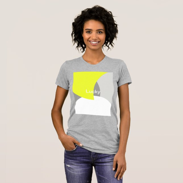 Camiseta Resumen Arte Amarillo Gris Blanco (Anverso completo)