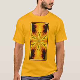Camiseta Resumen Arte Amarillo Y Marrón Kaleidoscopio