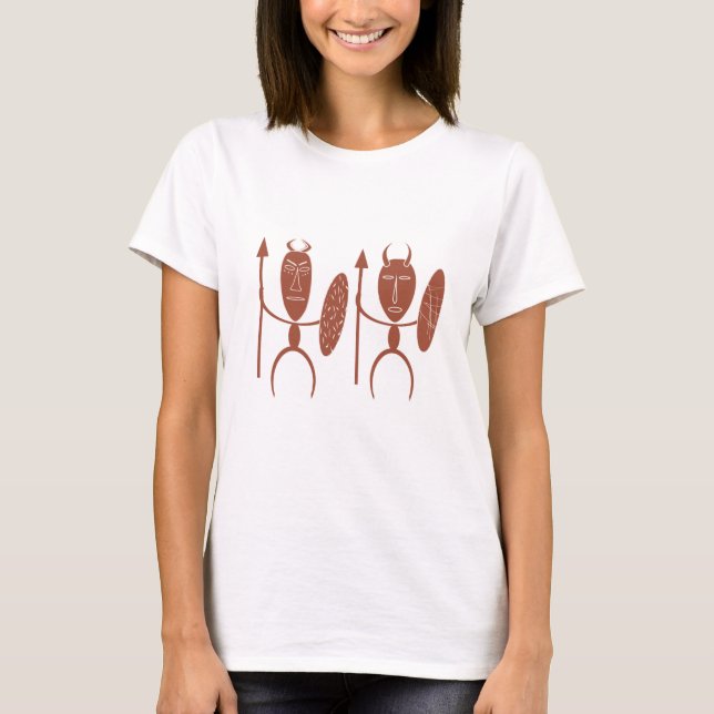 Camiseta Resumen arte de guerreros tribales africanos (Anverso)