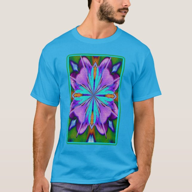 Camiseta Resumen Arte Purple Y Turquesa Kaleidoscope (Anverso)