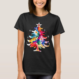 Camiseta Resumen artístico Navidad Árbol vacaciones camiset
