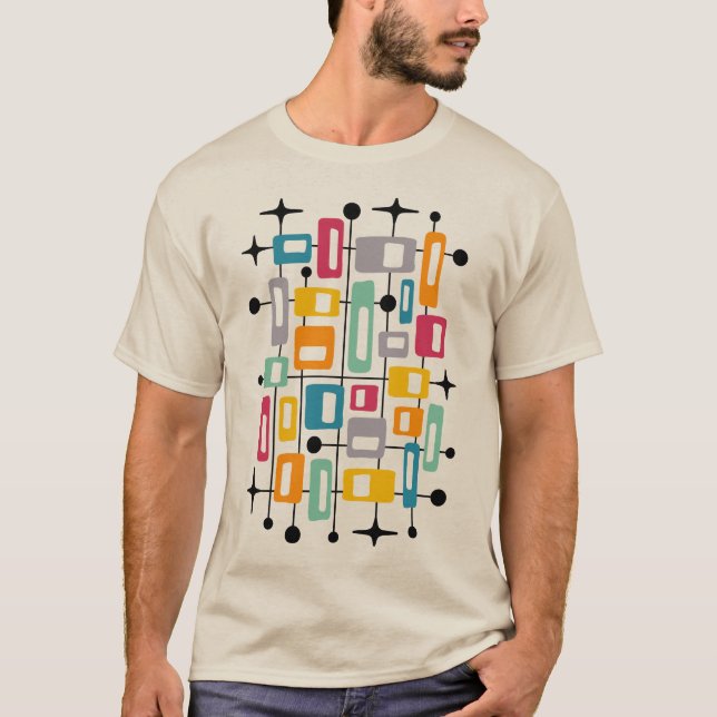Camiseta Resumen atómico moderno de mediados de siglo (Anverso)