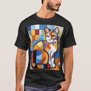 Camiseta Resumen Belleza felina Calico Cat Cubist
