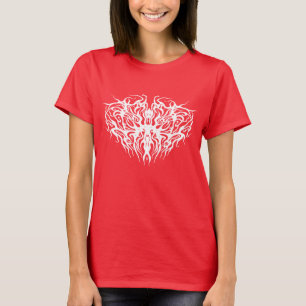 Camiseta Resumen blanco: diseño tribal cardíaco roto