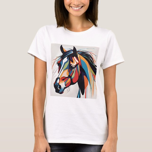 Camiseta Resumen caballo ecuestre Mustang Pony Bronco Colt (Anverso)