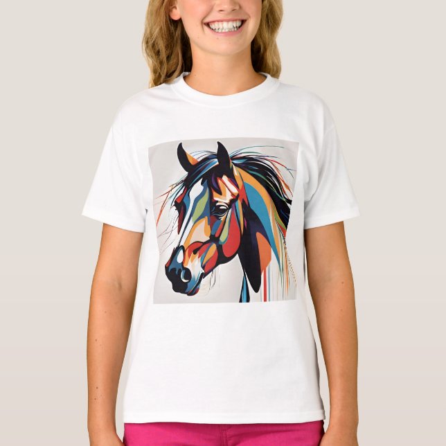 Camiseta Resumen caballo ecuestre Mustang Pony Bronco Colt (Anverso)