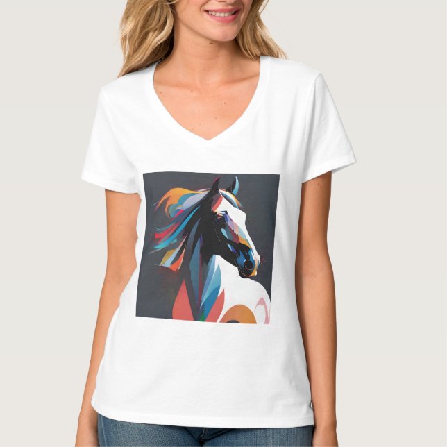 Camiseta Resumen caballo ecuestre Mustang Pony Bronco Colt (Anverso)