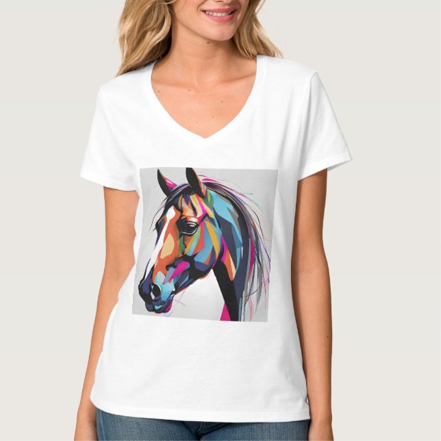 Camiseta Resumen caballo ecuestre Mustang Pony Bronco Colt (Anverso)