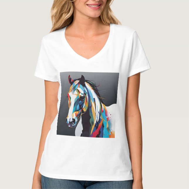 Camiseta Resumen caballo ecuestre Mustang Pony Bronco Colt (Anverso)