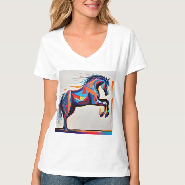 Camiseta Resumen caballo ecuestre Mustang Pony Bronco Colt (Anverso)