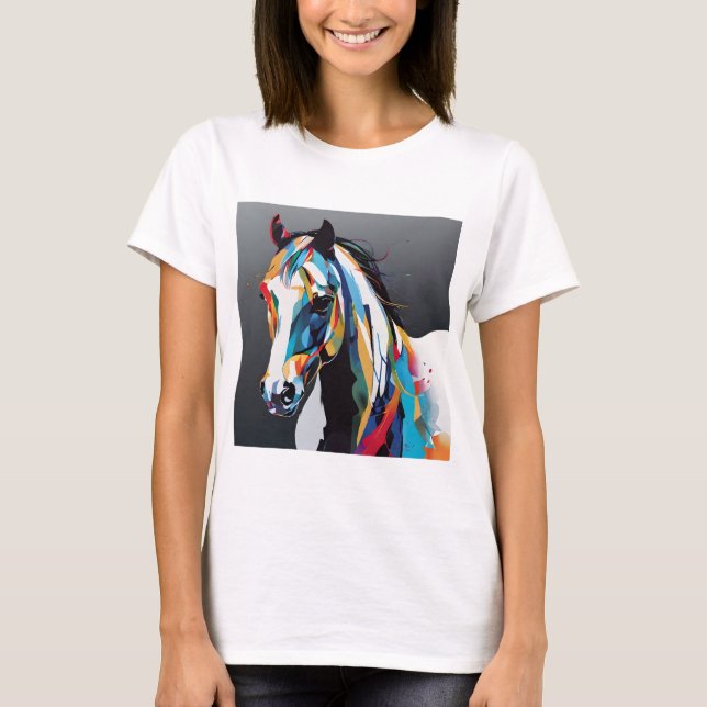 Camiseta Resumen caballo ecuestre Mustang Pony Bronco Colt (Anverso)