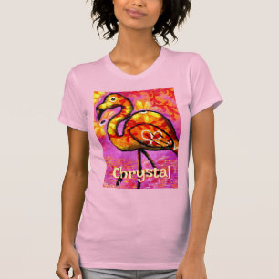 Camiseta Resumen caprichoso Flamingo Ave Personalizado