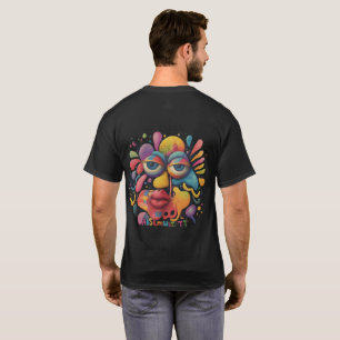 Camiseta Resumen Cara Colorida Artesanía Divertido capricho