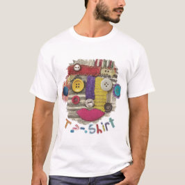 Camiseta Resumen Cara Colorida Artesanía Divertido capricho