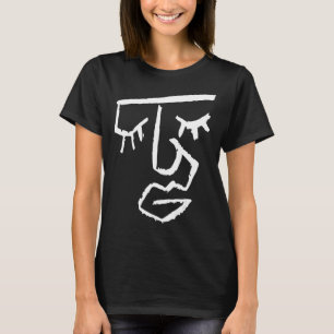 Camiseta Resumen Cara Una Línea Mujeres Hombres Niños Chica