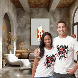 Camiseta Resumen Cara urbana - Audaz Arte callejero rojo y 