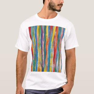 Camiseta Resumen colorido: Líneas digitales de pintura de a