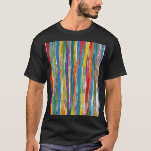 Camiseta Resumen colorido: Líneas digitales de pintura de a