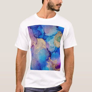 Camiseta Resumen Colorido: Pintura de aceite texturado.
