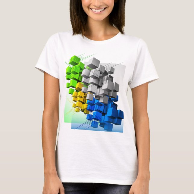 Camiseta Resumen Composición geométrica dinámica contemporá (Anverso)