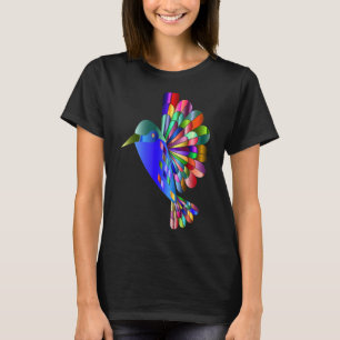 Camiseta Resumen cromático Hummingbird Watercolor pájaro ar