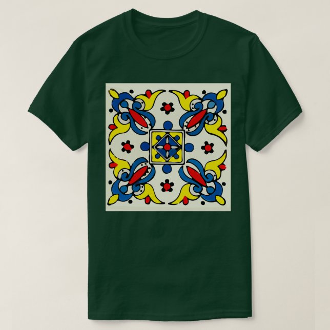 Camiseta Resumen cruz mexicano moderno talavera pared de te (Diseño del anverso)