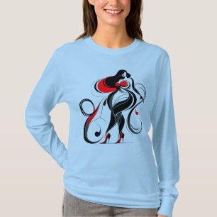 Camiseta Resumen curvado de arte de la silueta